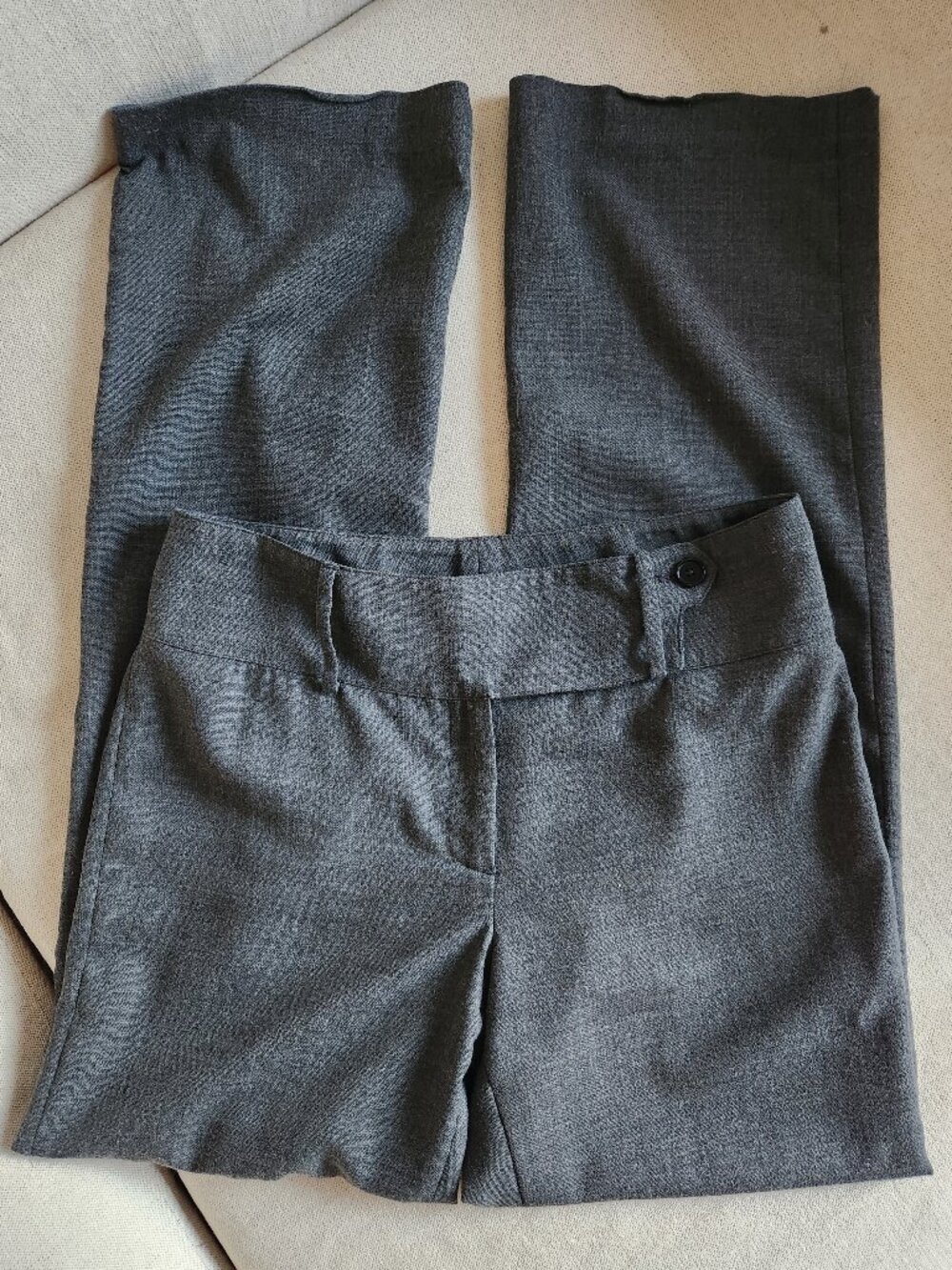 Massimo Dutti Heather Gray Wool Blend Straight Leg Trousers - US 8 (EU 40)